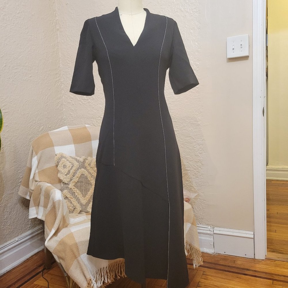 Mango black xs us 2 midi dress